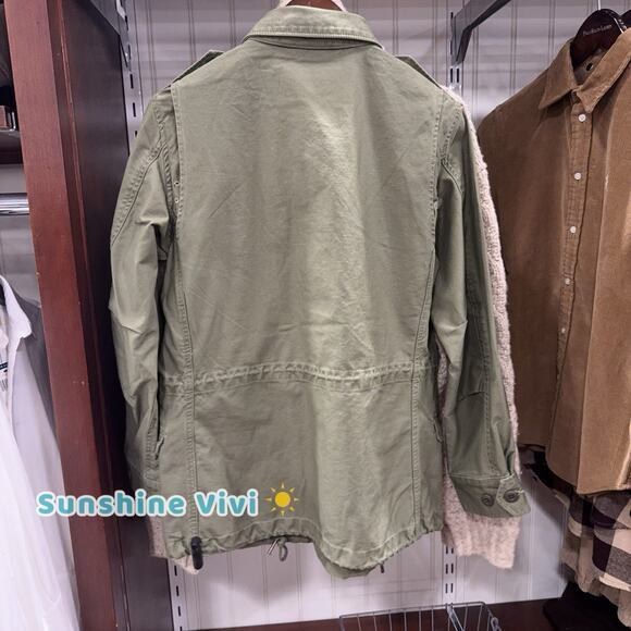 NWT Polo Ralph Lauren Woman Iconic Field Jacket Hoodie Patches Olive small - Picture 4 of 9